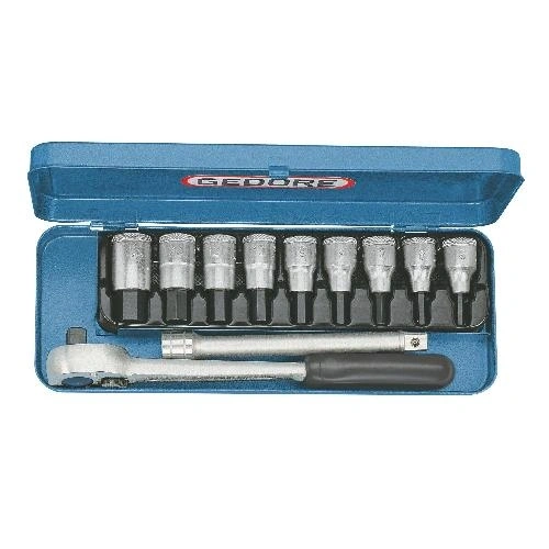 Gedore imbusz dugókulcs betét készlet 1/2" 11 részes, belső hatszög 5-17mm (IN 19 Q) F003327
