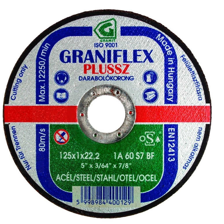 Gránit vágókorong 125x2.5x22.23 1A36S7BF 80 (Graniflex Plussz) F004927