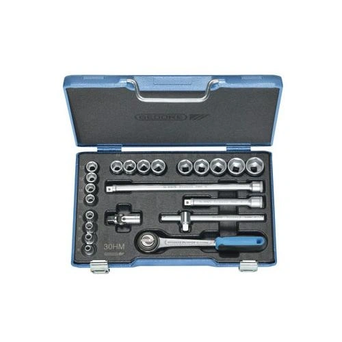 Gedore dugókulcs készlet, 3/8", 22 részes, hatszög, 6-22 mm (30 HMU-3) F026613
