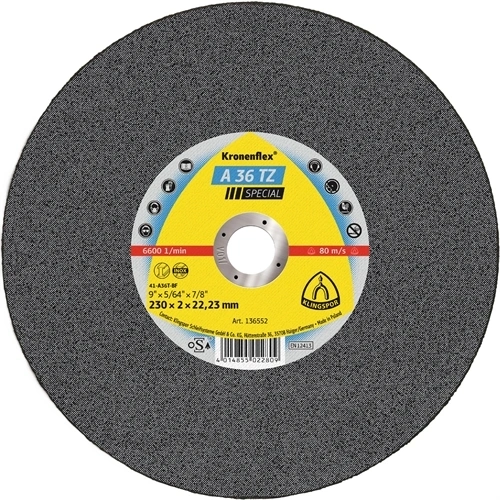 Klingspor vágókorong 230x2x22.23mm A 36 TZ S Egyenes F031245