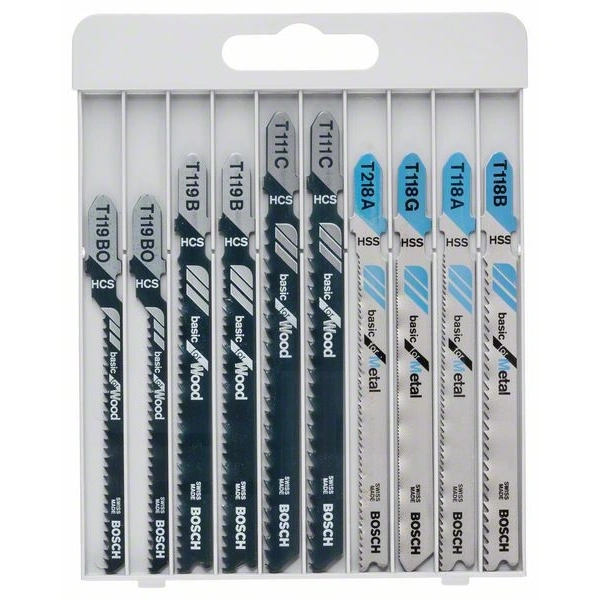 Bosch szúrófűrészlap készlet 10 részes fa+fém F053092