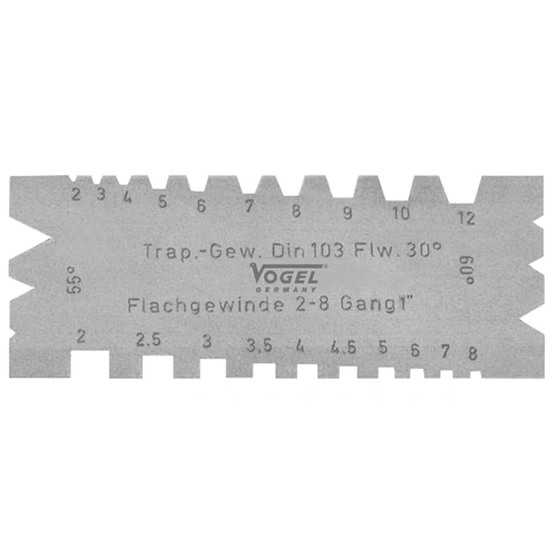 Vogel kombinált menetmetsző/vágó sablon (trapézmenet 2-12 mm laposmenet 2-8  Whitworth 55°/Metrikus 60°) F053839