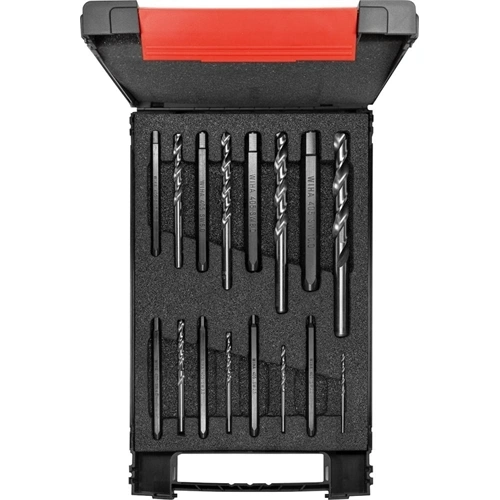 Wiha Törtcsavar kiszedő készlet hatlapú 17 részes, csigafúróval, dobozzal (03988) (Format katalógus) F066481