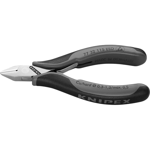 Knipex Elektronikai oldalcsípő fogó hegyes fejű ESD többkomponensű nyél 115 mm (Format katalógus) F076714