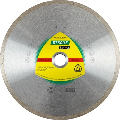 Klingspor gyémánt vágókorong 115x1.6x22.23mm P DT 300 F GR=folyamatos F093485