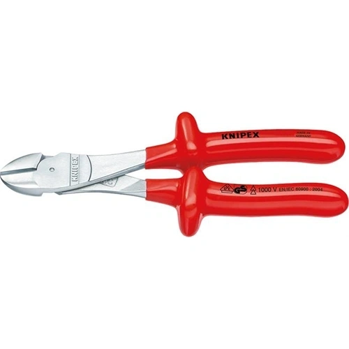 Knipex erőkímélő oldalcsípő fogó krómozott, mártott nyél VDE 250 mm (Format katalógus) F099832