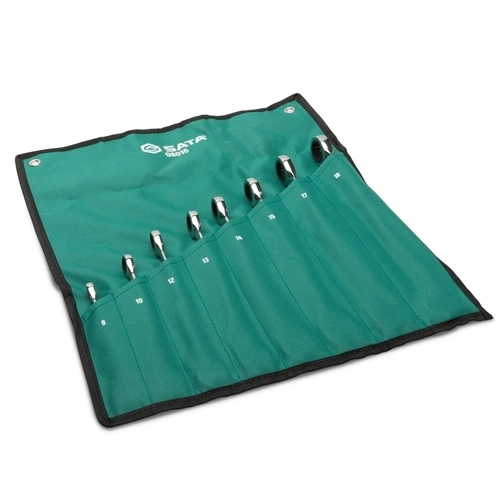 SATA racsnis extra hosszú csillag-villáskulcs készlet 8-19mm 8 részes (csavart nyéllel) F109973