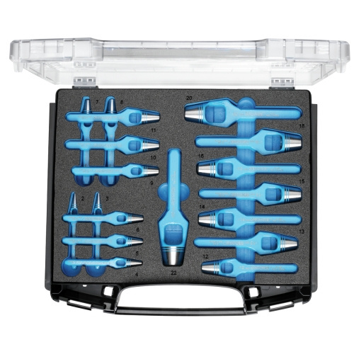 Gedore kengyeles lyukasztóvas készlet, 2-22 mm, L-BOXX 72 tartóban (1101-570500) F122597