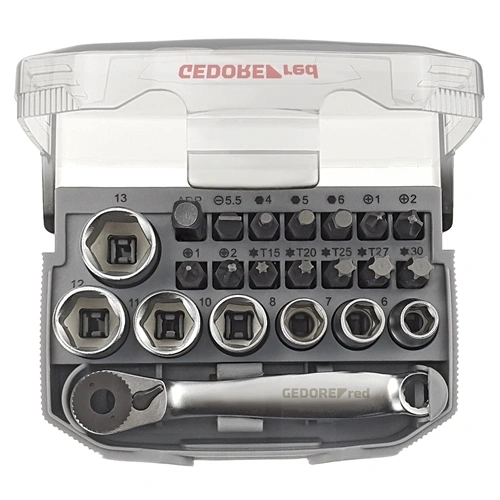 GedoreRed bit-racsni készlet 1/4"6-13 mm 23 részes R49005023 F123502