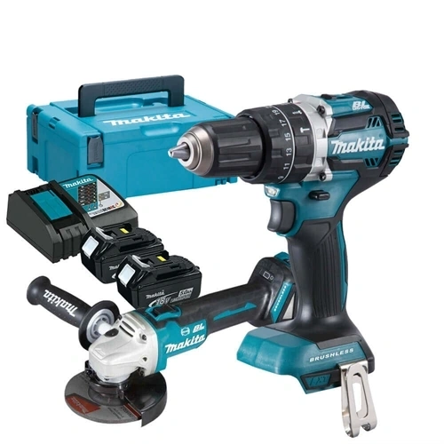 Makita DLX2272TJ akkus szett (18V LXT Li-ion BL 60Nm ütvefúró- csavarbehajtó Z, LXT Li-ion BL 125mm sarokcsiszoló, 18V/5.0Ah, töltő F124970