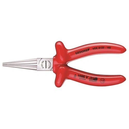 Gedore vde kerekcsőrű fogó, 160 mm, mártott szigeteléssel (VDE 8122-160) F127528