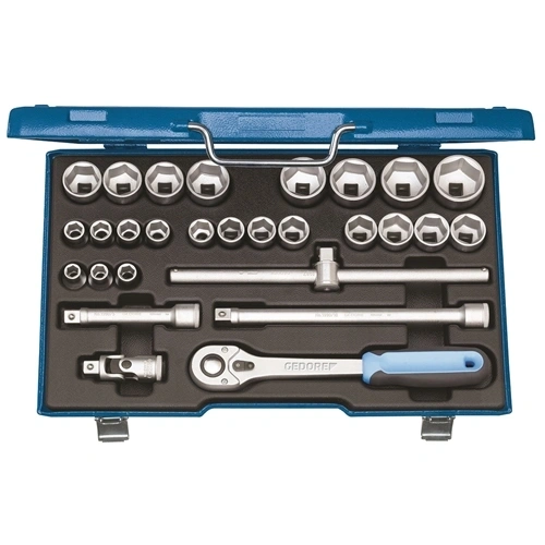 Gedore dugókulcs készlet, 1/2", 28 részes, hatszög, 10-36 mm (19 VMU-10) F128571
