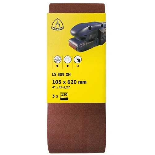 Klingspor kiakasztható szalag kézi csiszológépre 75x533mm P 120 LS 309 XH S F5 3SRT (3db/csomag) F129692