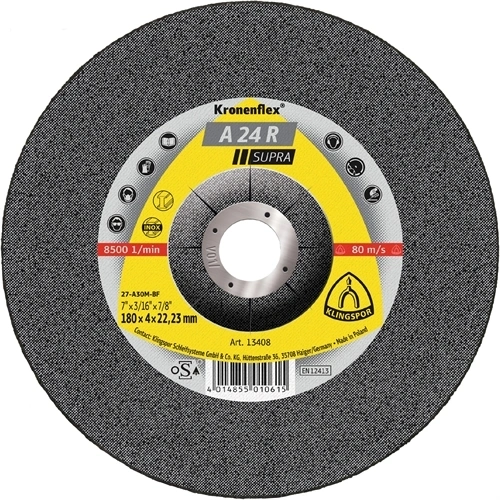 Klingspor csiszolókorong 230x8x22.23mm A 24 R S Domborított F129831