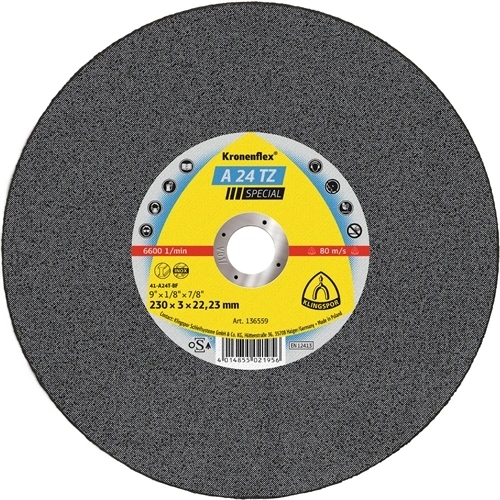 Klingspor vágókorong 180x3x22.23mm A 24 TZ S Egyenes F130084