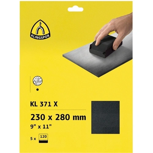 Klingspor kiakasztható csiszolóvászon A4 230x280mm P 60 KL 371 X S 5SRT (5db/csomag) F130368