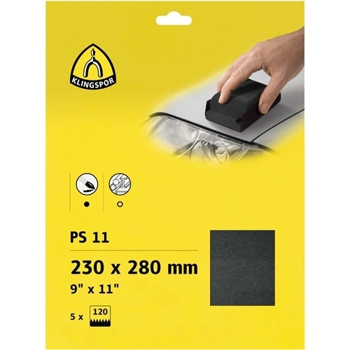 Klingspor kiakasztható csiszolópapír A4 230x280mm P 180 PS 11 C S 5SRT (5db/csomag) F130373