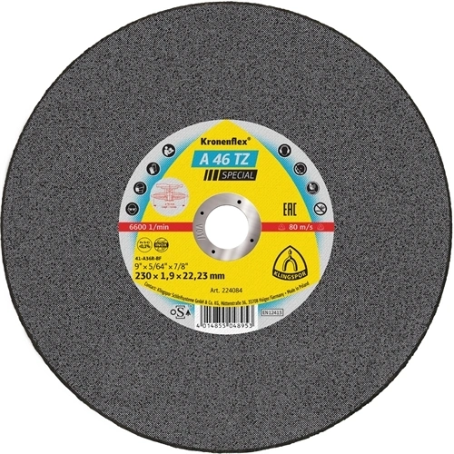 Klingspor vágókorong 230x1.9x22.23mm A 46 TZ S Domborított F130522