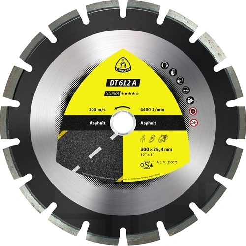 Klingspor gyémánt vágókorong 350x3.2x25.4mm P DT 612 A W=Széles foghézag F131308