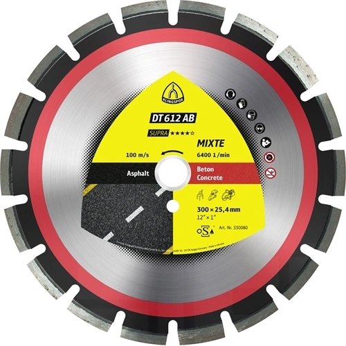 Klingspor gyémánt vágókorong 350x3.2x25.4mm P DT 612 AB W=Széles foghézag F131313