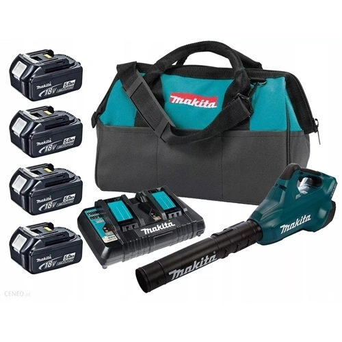 Makita DUB362PT4X 2x18V LXT akkus légseprű + 4x5.0Ah + DC18RD dupla töltő + táska F143133