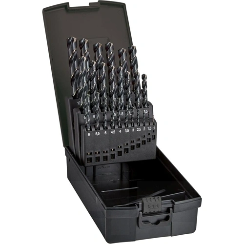 Fortis csigafúró készlet köszörült DIN338N HSS Bronce 1.0-10x0.5mm 19 részes F146491