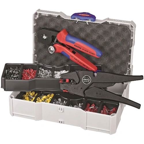 Knipex érvéghüvely készlet 97 53 04 krimpelő- és 12 40 200 huzalcsupaszító fogóval TANOS MINI-systainer-ben F159375