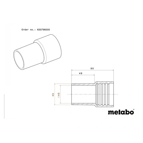 Metabo porelszívó adapter RS/RF 40/45mm F161342
