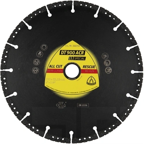 Klingspor Gyémánt vágókorong 350 x 3.1 x 20 mm 20 szegmens vákuumforrasztott DT 900 ACR Special F171132