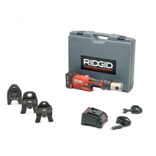 Ridgid RP 351-B akkus egyenes présgép + V15-18-22 pofák + 18V 2.5Ah +töltő +koffer F174469