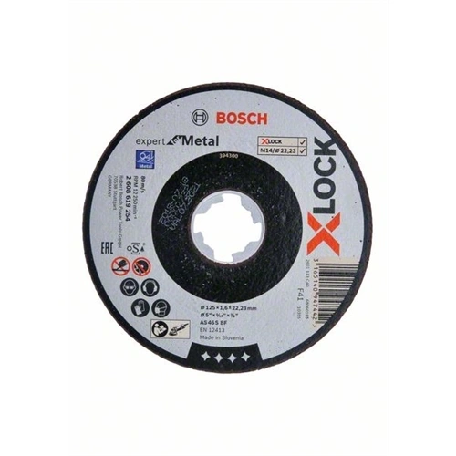 Bosch vágókorong 125x1.6 fémhez egyenes X-Lock F183260