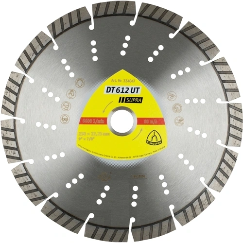 Klingspor Gyémánt vágókorongok, 350x3x20 mm 22 Szegmensek 40x3x12 mm, Szabványos turbó DT 612 UT Supra F183728