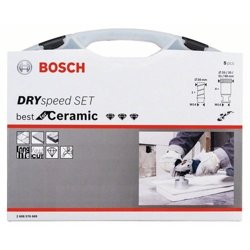 Bosch DrySpeed gyémánt körkivágó készlet sarokcsiszolóhoz M14 25-68x35 mm 5 részes F186359