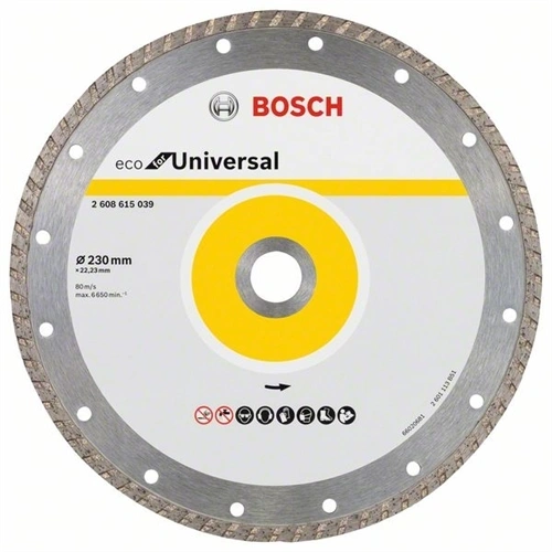 Bosch vágókorong, gyémánt 230x22.23 mm univerzális, Turbo 10 db F186426
