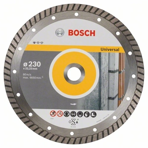 Bosch vágókorong, gyémánt 230x2.5x22.23 mm univerzális, Turbo 10 db F186443