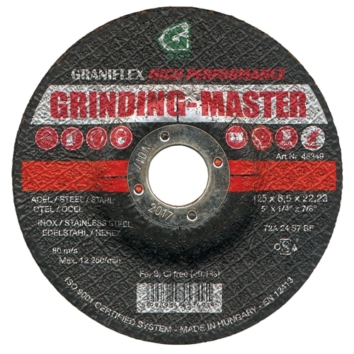 Gránit csiszolókorong 180x6.5x22.2 INOX 72A24S7BF 80 (Grinding-Master) F189191