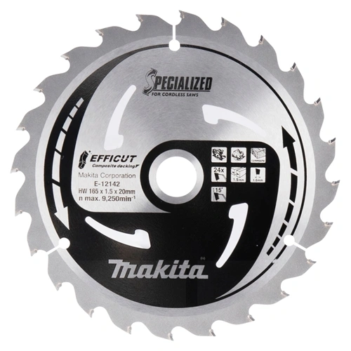 Makita EFFICUT merülő körfűrészlap 165x20mm Z24 KOMPOZIT F192395