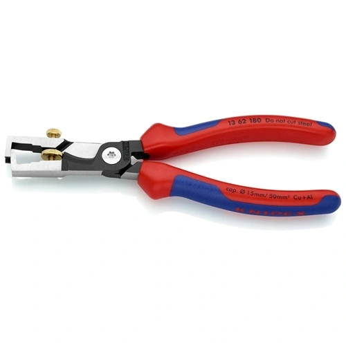 Knipex StriX huzalcsupaszító fogó kábelvágóval feketére foszfátozott, többkomponensű nyél 180 mm (bliszter) F193659