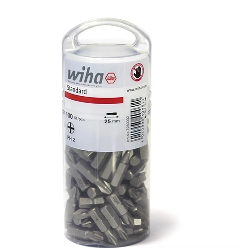 Wiha Standard 25-ös bit sorozat Phillips (PH2) 1/4" nagy kiszerelésű csomagban 100 részes (40461) F195845