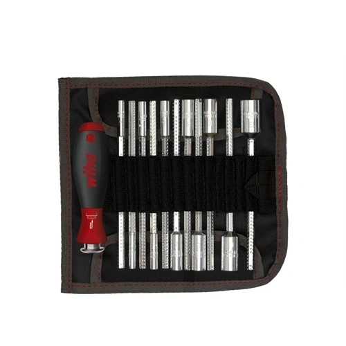 Wiha SYSTEM 6 csavarhúzó készlet cserélhető pengékkel hatlapú dugókulcs 13 részes összehajtható táskával (27713) F195892