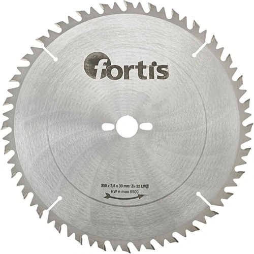 Fortis Volfrám-karbid asztali körfűrészlap hosszanti vágás váltakozó fogazás 350x3.5 x30mm Z32LWZ F198625