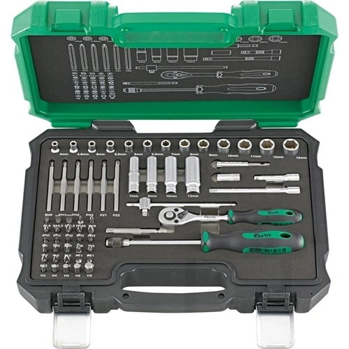 Fortis dugókulcs készlet 1/4" 61 részes F199414