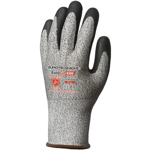 EUROCUT 3 szürke vágásbiztos fekete mikrohab.nitril tenyér 7 F200917