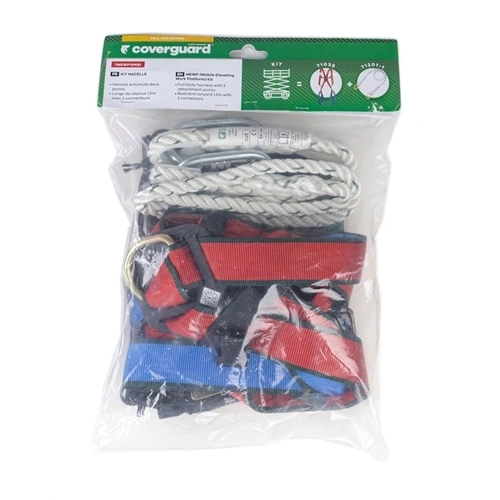 Emelőkosaras készlet textil zsákban (teljes testhevederzet + kikötőkötél) F202334