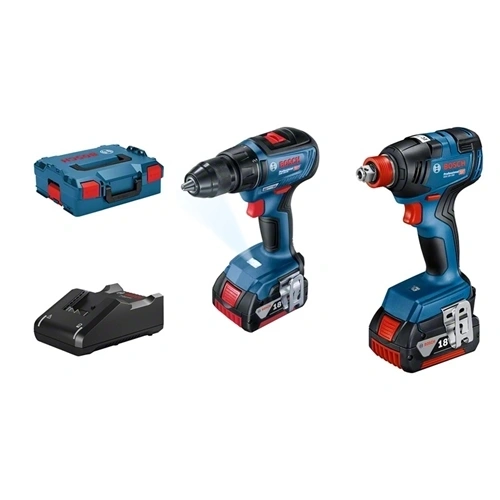 Bosch GSR 18V-50 + GDX 18V-200 akkus fúró-csavarozó (2x4.0Ah, GAL 18V-40, L-Boxx 136) F203535