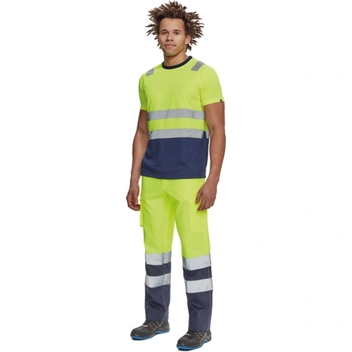 MONZON Hi-Vis rövid ujjú póló sárga/navy S F215041