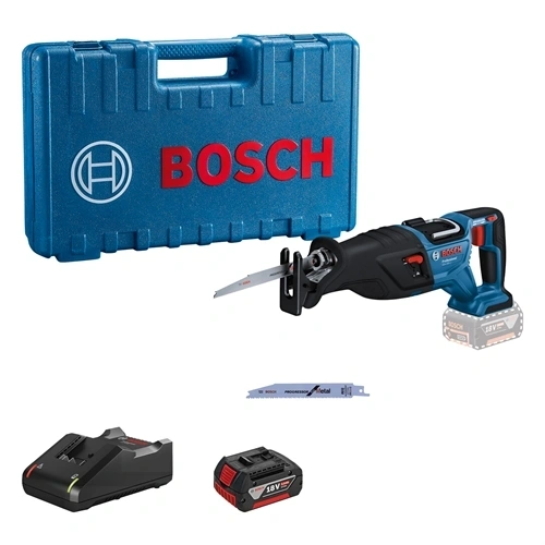 Bosch GSA 185-LI akkus szablyafűrész szett (1x GBA 18V 5.0Ah, 1x GAL 18-40, 2 fűrészlap) kofferben F223861