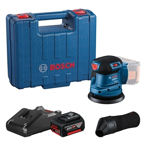 Bosch GEX 185-LI akkus excentercsiszoló 1x4.0Ah, GAL 18V-40 töltő, koffer F224706