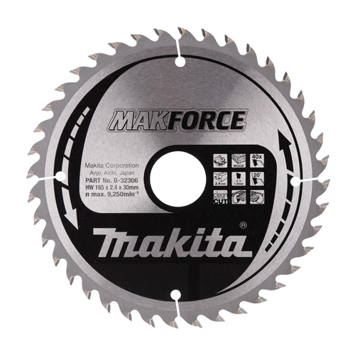 Makita körfűrészlap Makforce 165/30mm Z40 F225552