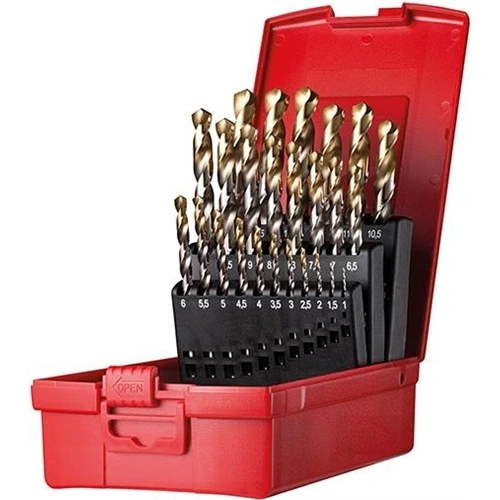 Dormer csigafúró készlet HSS DIN338N 1-13mm x0.5 118fok 4xD 25 részes Tin Tip A095204 (Format katalógus) F227445